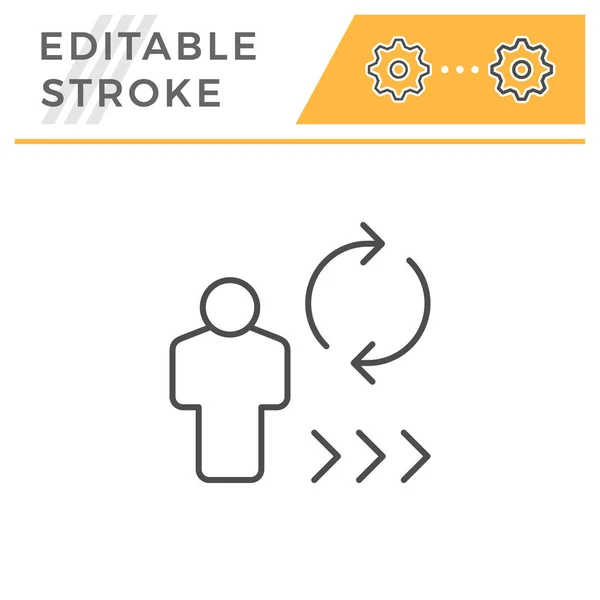 Person review editable stroke line icon — Stock Vector