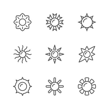 Güneşin çizgi simgelerini ayarla