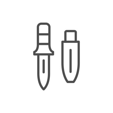 Avcılık bıçak hattı anahat simgesi