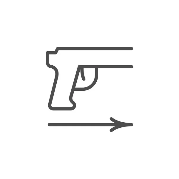 Icône de contour de ligne de pistolet — Image vectorielle