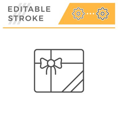 Hediye düzenlenebilir kontur satır simgesi