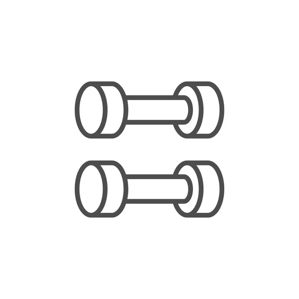 Fitness-Kurzhanteln zeichnen Kontur-Symbol — Stockvektor