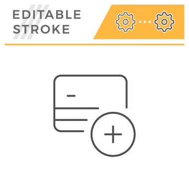 Kredi kartı düzenlenebilir kontur satır simgesi ekleyin