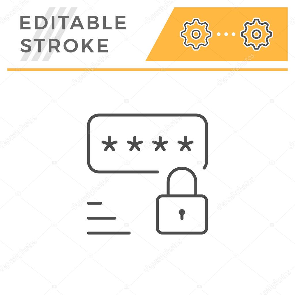 Password editable stroke line icon