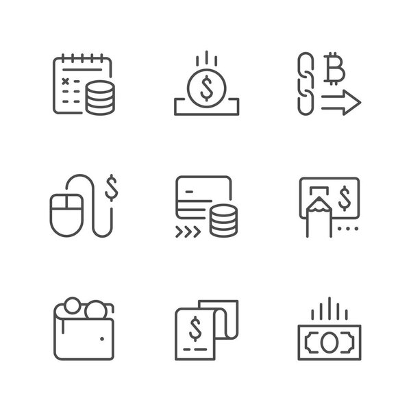 Set line icons of payment