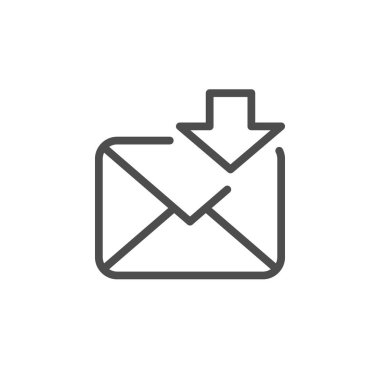 Gelen kutusu posta satırı anahat simgesi