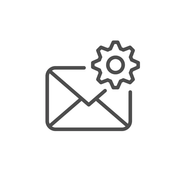 Configurações de correio ícone esboço de linha — Vetor de Stock