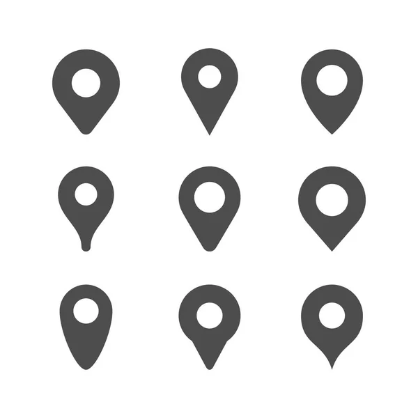 Set icons of location pin — Stock Vector