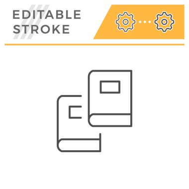 İki kitap düzenlenebilir kontur çizgisi simgesi