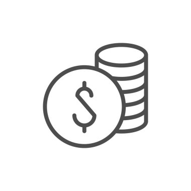 Dolar sikkeler satır simgesi ve para kavramı