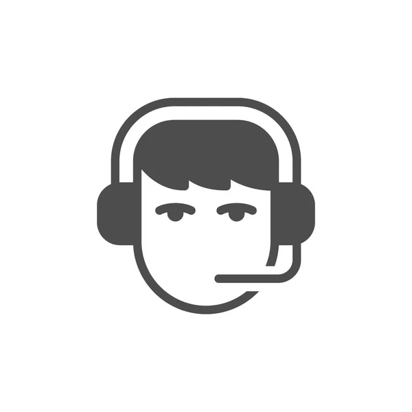 Call Center operator pictogram of ondersteunende service — Stockvector