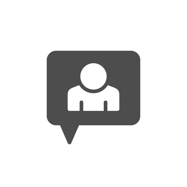 Ícone de conversa de pessoa e símbolo de discussão — Vetor de Stock