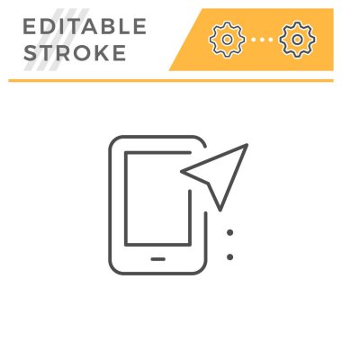 Mobil gezinme düzenlenebilir kontur satırı simgesi