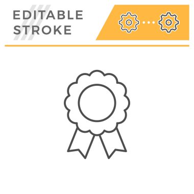 Kalite rozeti düzenlenebilir kontur satır simgesi