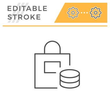 Alışveriş editable kontur satır simgesi