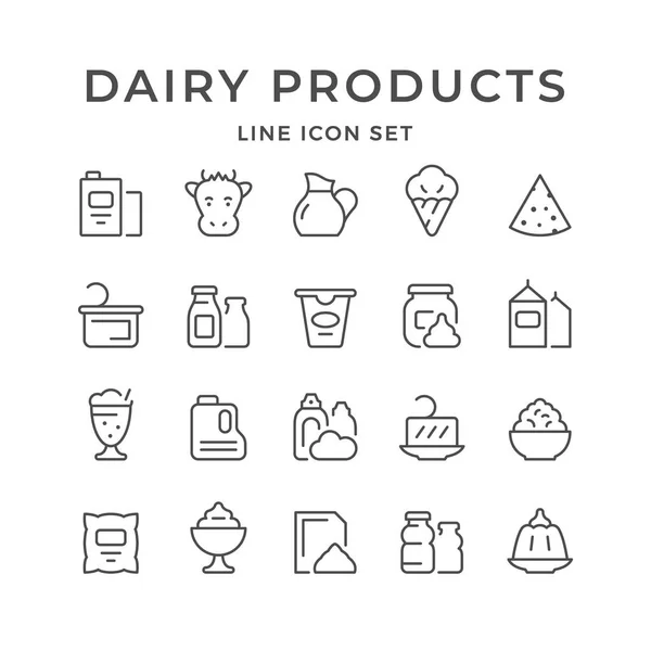 Набор иконок молочных продуктов — стоковый вектор