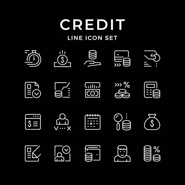 Establecer iconos de línea de crédito — Archivo Imágenes Vectoriales