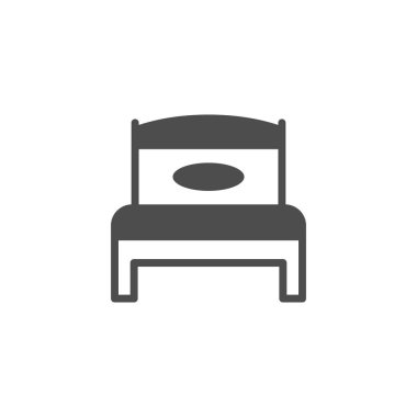 Yatak simgesi veya uyku konsepti