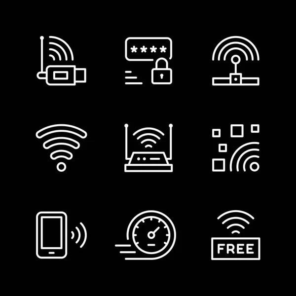 Set line icons of Wi-fi — Stock Vector