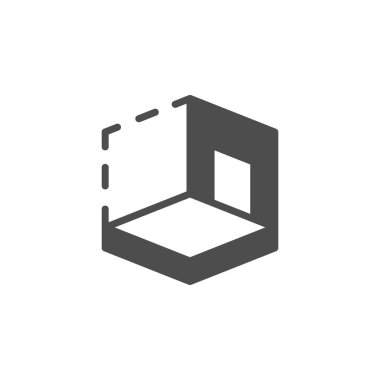 Ev 3d modelleme glyph simgesi