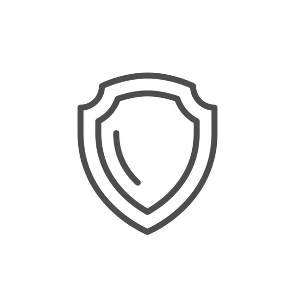 Ícone de linha de escudo e conceito de segurança —  Vetores de Stock
