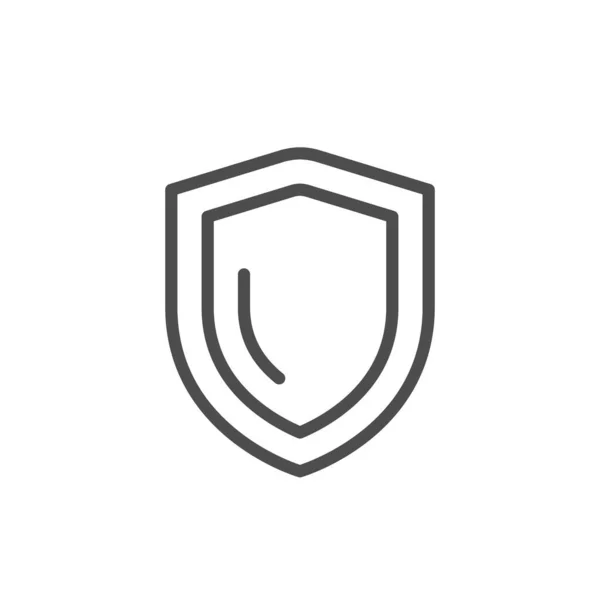 Ícone de linha de escudo e conceito de segurança — Vetor de Stock