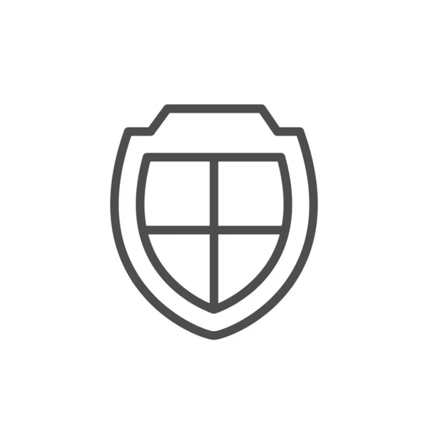Ícone de linha de escudo e conceito de segurança —  Vetores de Stock