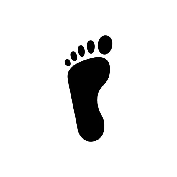 Lábnyom ikon vagy lábnyom sziluett — Stock Vector