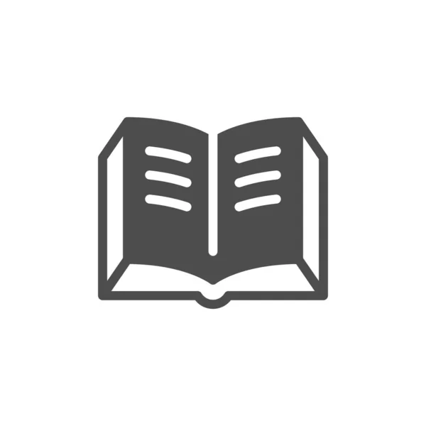 Boek glyph icoon en onderwijs concept — Stockvector