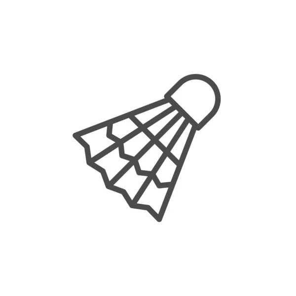 Badminton shuttlecock line outline icon — ストックベクタ
