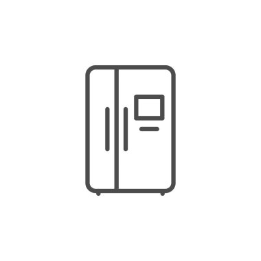 Side by side fridge line outline icon clipart