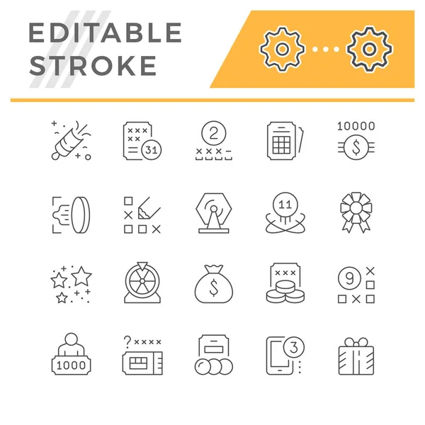 Set-Line-Symbole der Lotterie — Stockvektor