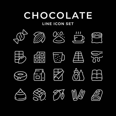 Çikolata ve kakao çizgisi simgeleri