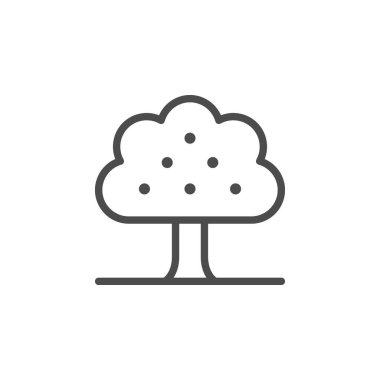 Ağaç hattı ana hatları simgesi ve bitki işareti