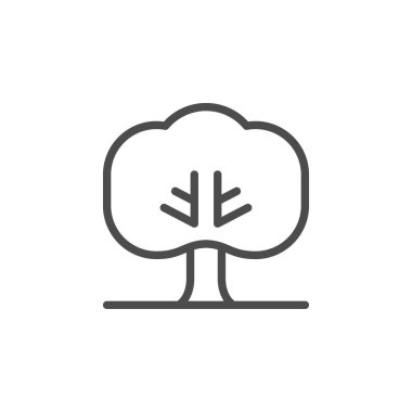 Ağaç hattı ana hatları simgesi ve bitki işareti