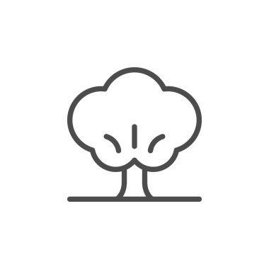 Ağaç hattı ana hatları simgesi ve bitki işareti