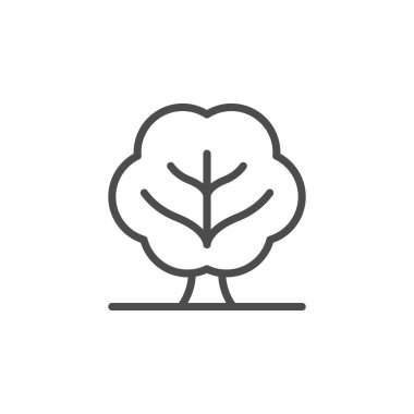 Ağaç hattı ana hatları simgesi ve bitki işareti