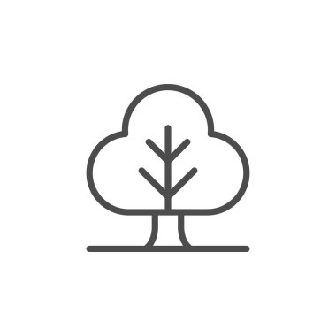 Ağaç hattı ana hatları simgesi ve bitki işareti