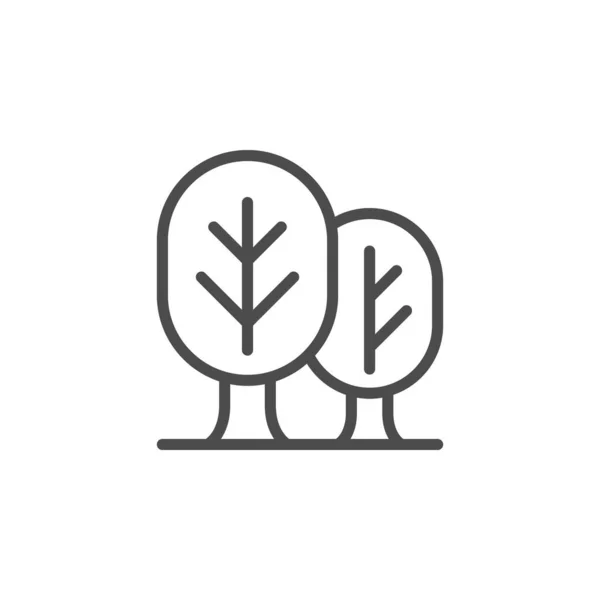Ikona linii leśnej i symbol drewna — Wektor stockowy