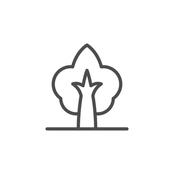 Icono de contorno de línea de árbol y signo de planta — Archivo Imágenes Vectoriales