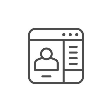 Çizgi ana hatları simgesi ve web konferansı giyin