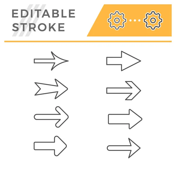 Ustaw ikony linii konturu strzałki — Wektor stockowy