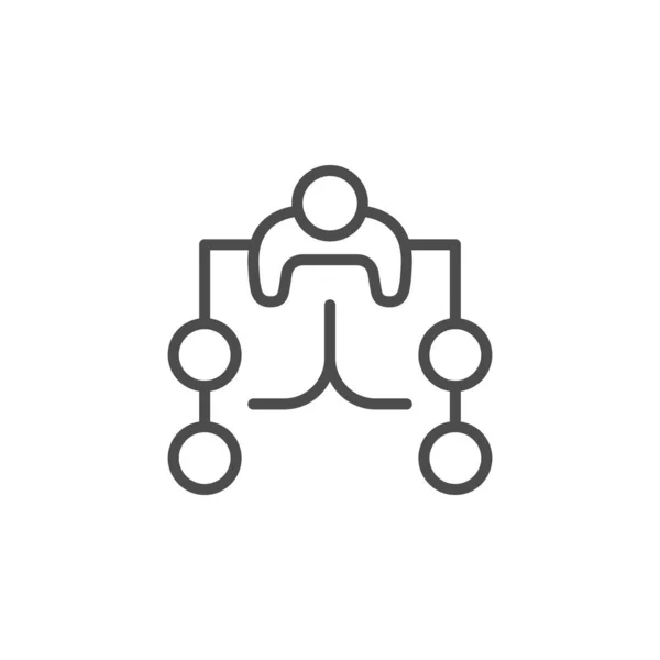 Icono de esquema de línea de conferencia y concepto de reunión — Vector de stock