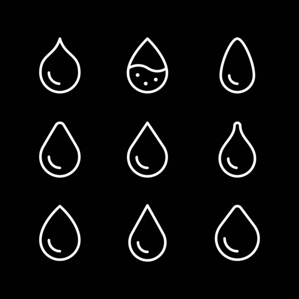 물 드롭 라인 윤곽 아이콘 — 스톡 벡터