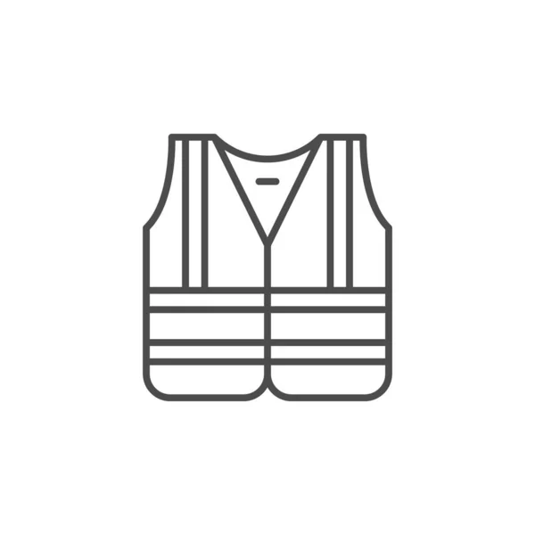 Fényvisszaverő kabát vonal körvonala ikon — Stock Vector