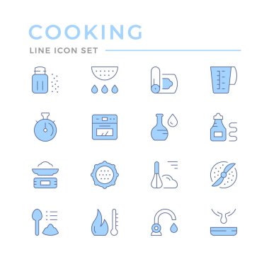 Aşçılıkla ilgili renk çizgisi simgeleri