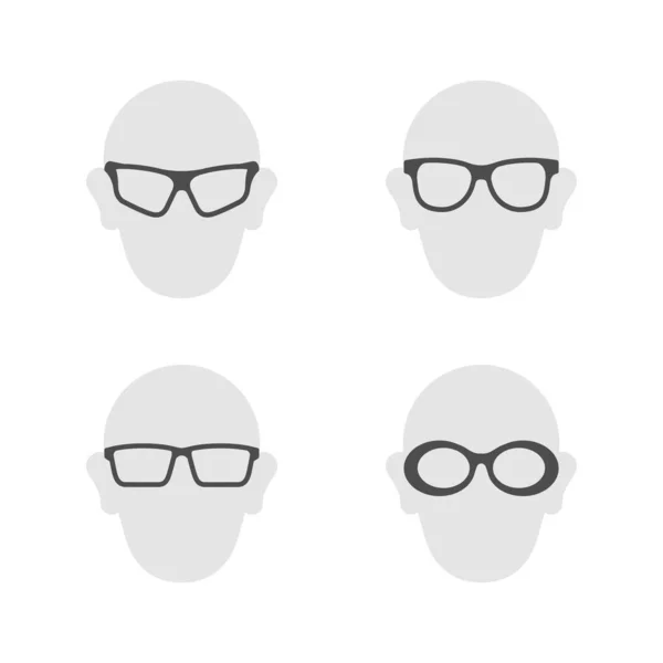 Establecer iconos de glifo de las gafas — Vector de stock