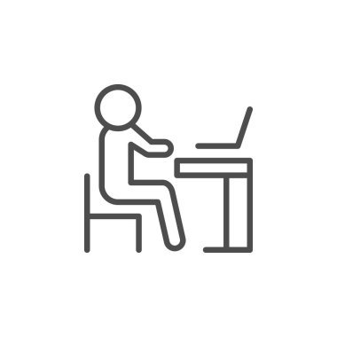 Bilgisayar masası simgesindeki kişi