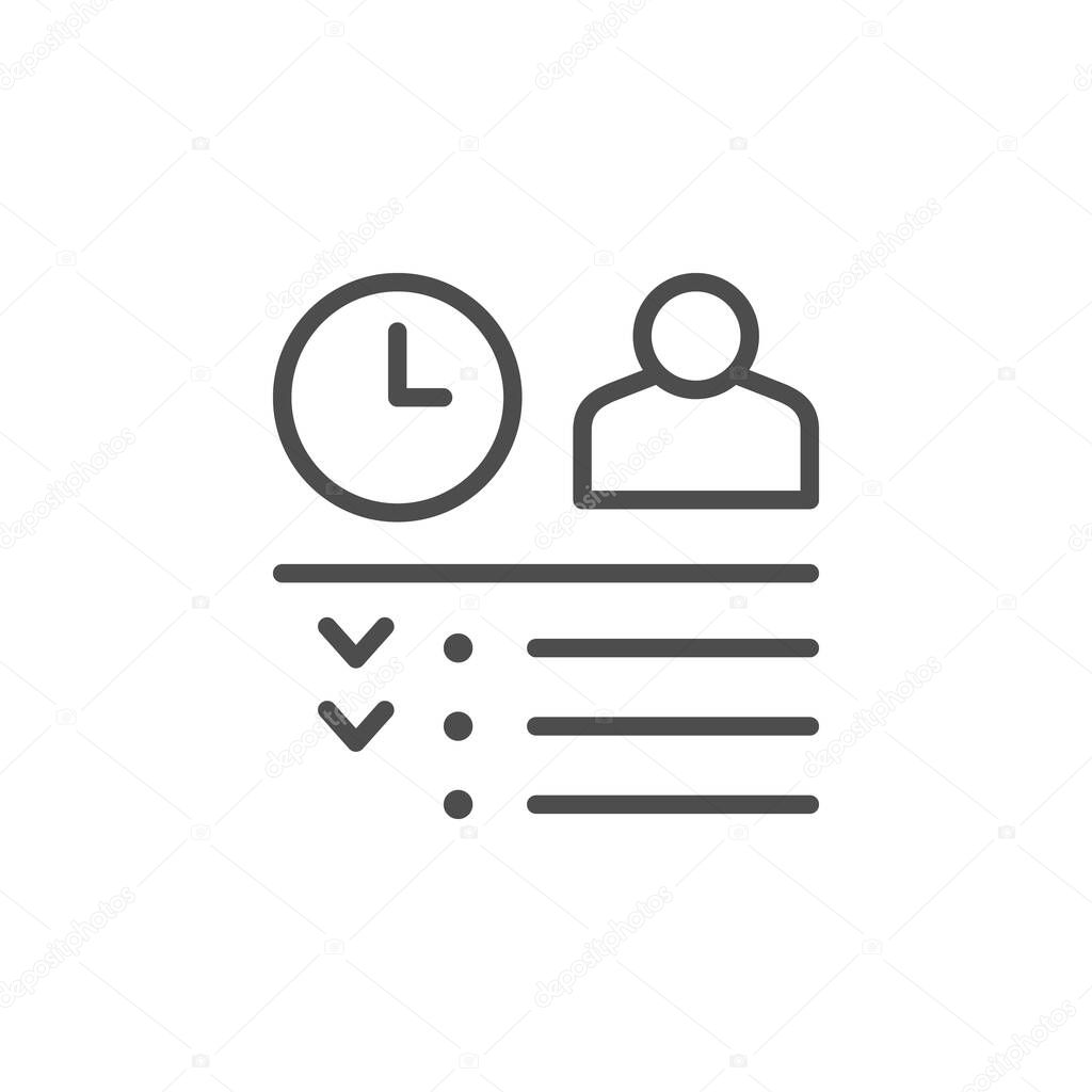 Work schedule line outline icon