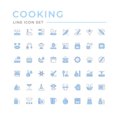 Aşçılıkla ilgili renk çizgisi simgeleri